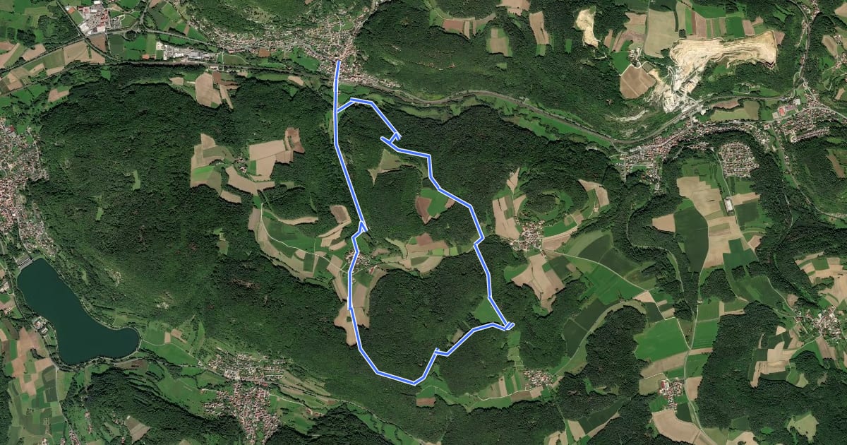 Маршрут Hochberg-Rundweg на спутниковом снимке