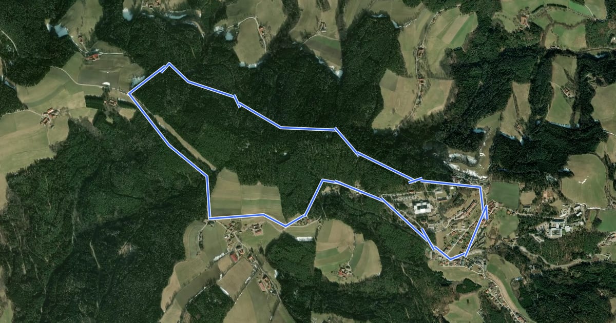 Маршрут Hochegger Rundwanderweg über Grubbauern Höhe на спутниковом снимке
