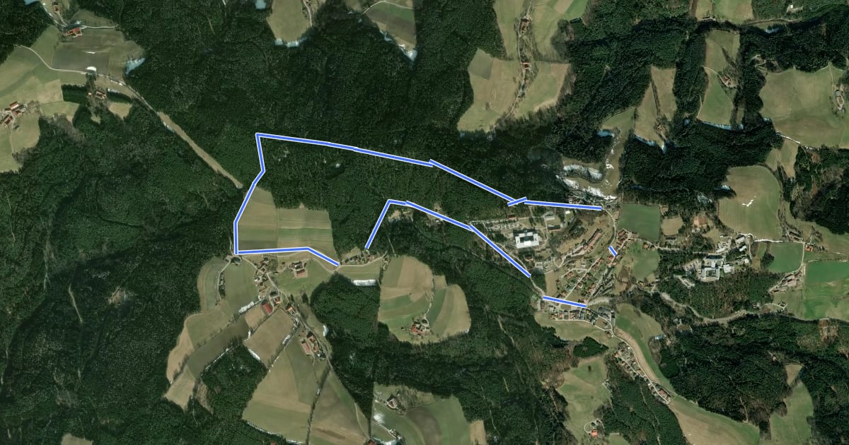 Маршрут Hochegger Weitblickroute на спутниковом снимке