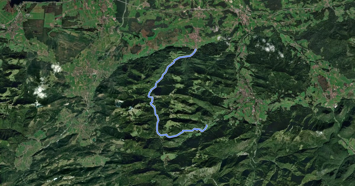 Маршрут Hochfelln Umrundung на спутниковом снимке