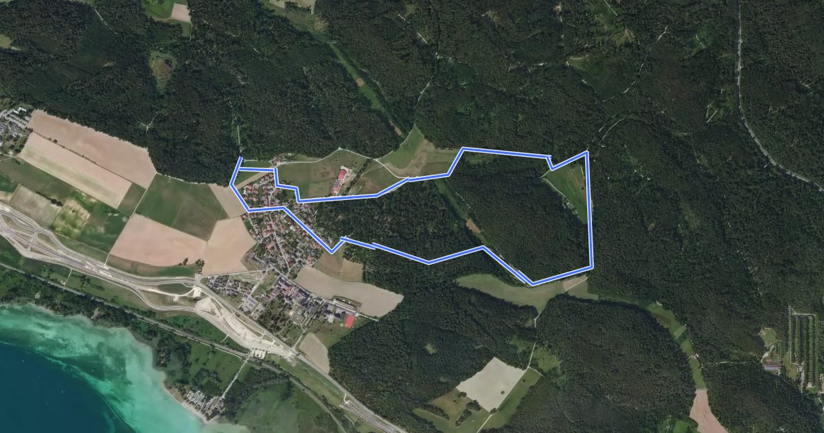 Маршрут Hochfirst-Runde, Allensbacher Naturkino на спутниковом снимке