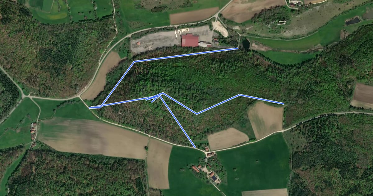 Маршрут Hochhauser Berg - Karlshof на спутниковом снимке