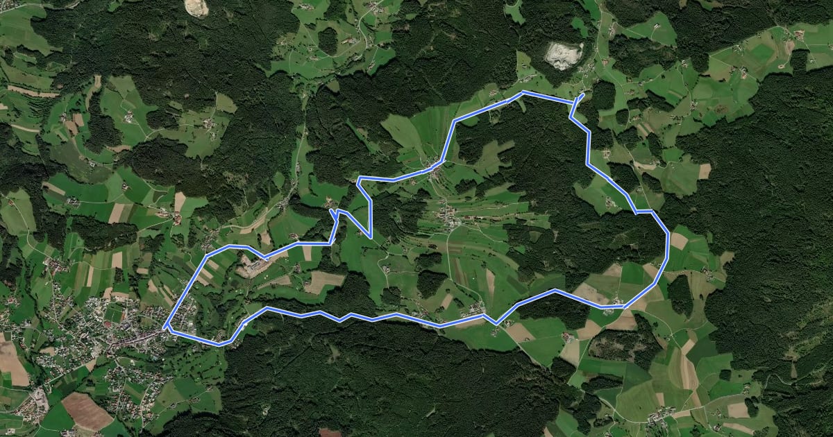 Маршрут Hochplateauweg на спутниковом снимке