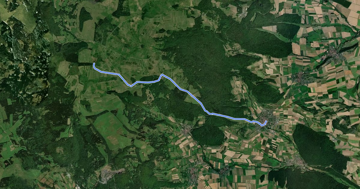 Маршрут Hochrhöner Zubringer Oberelsbach => Heidelstein на спутниковом снимке