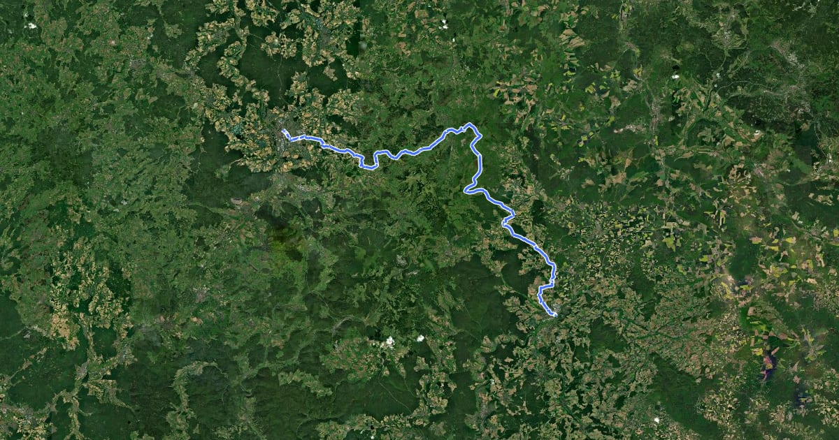 Маршрут Hochrhönradweg на спутниковом снимке