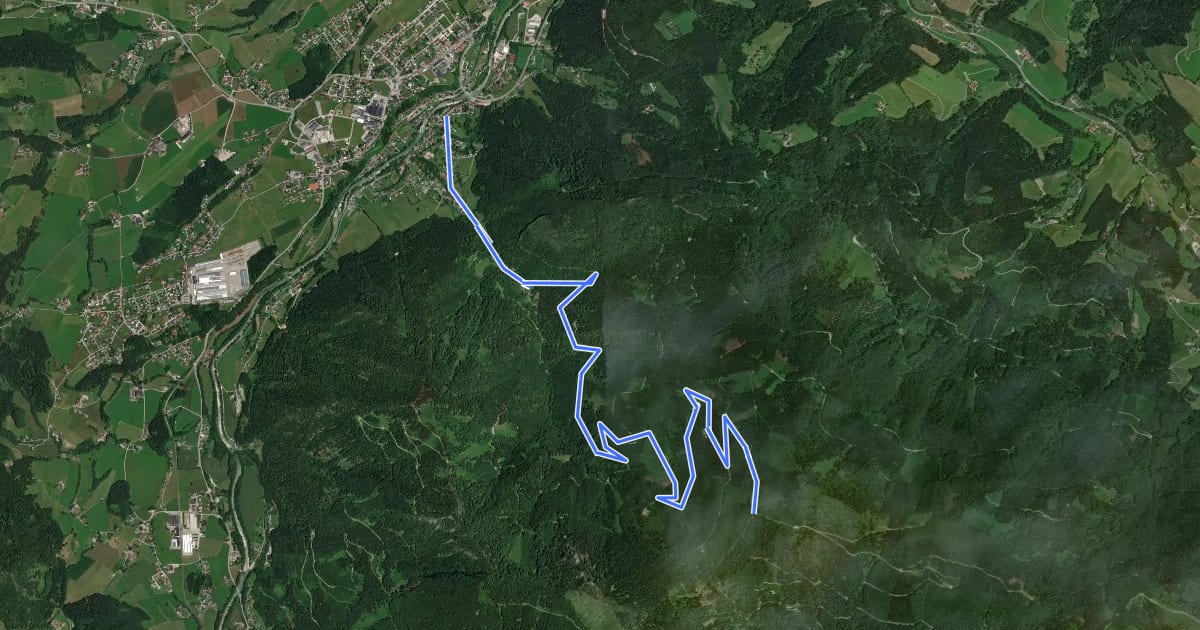 Маршрут Hochsalm MTB на спутниковом снимке