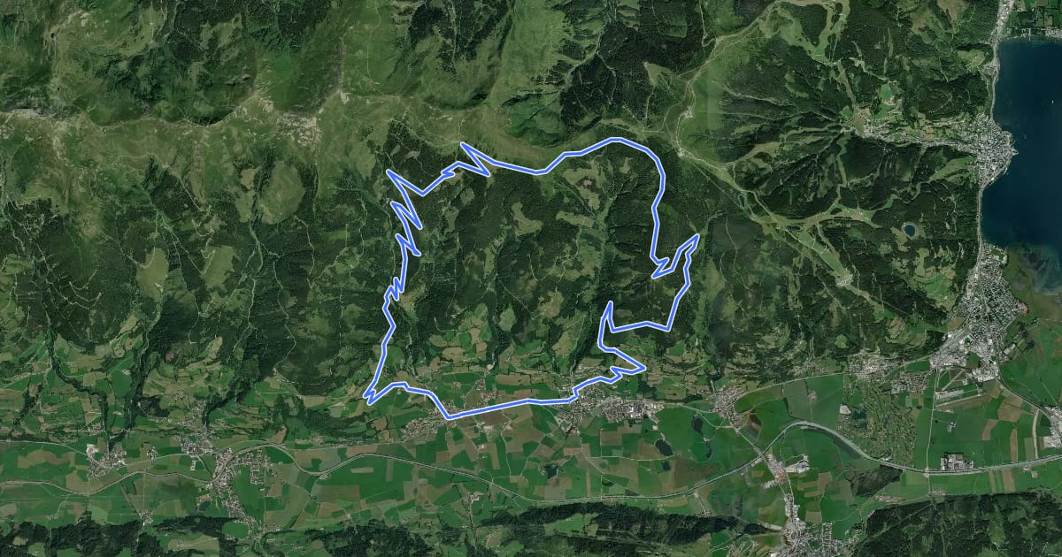 Маршрут Hochsonnbergalm-Pinzgauerhütte на спутниковом снимке