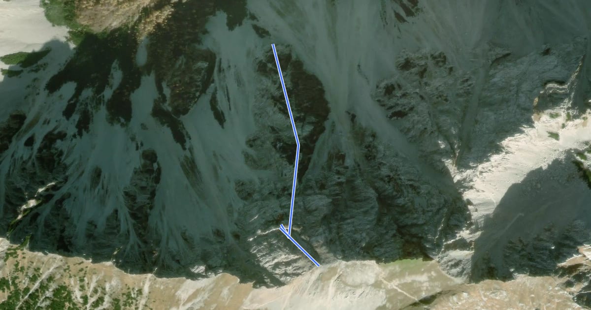 Маршрут Hochstuhl-Klettersteig на спутниковом снимке