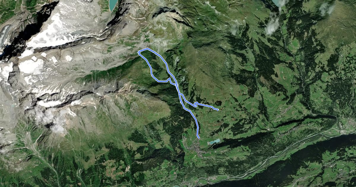 Маршрут Hochtal Val Frisal на спутниковом снимке