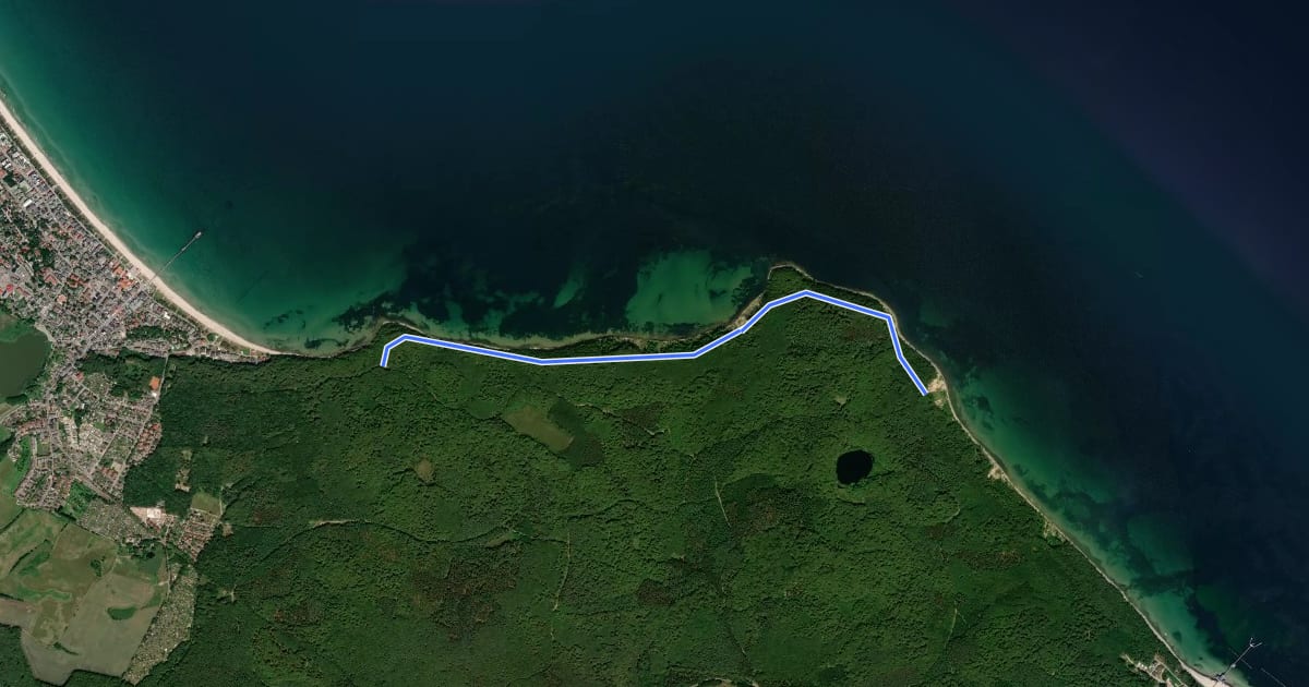 Маршрут Hochuferwanderweg на спутниковом снимке