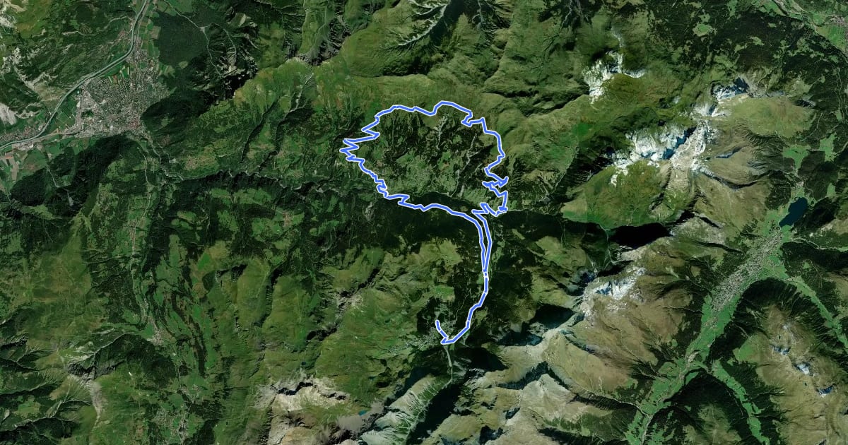 Маршрут Hochwang–Peisteralp на спутниковом снимке