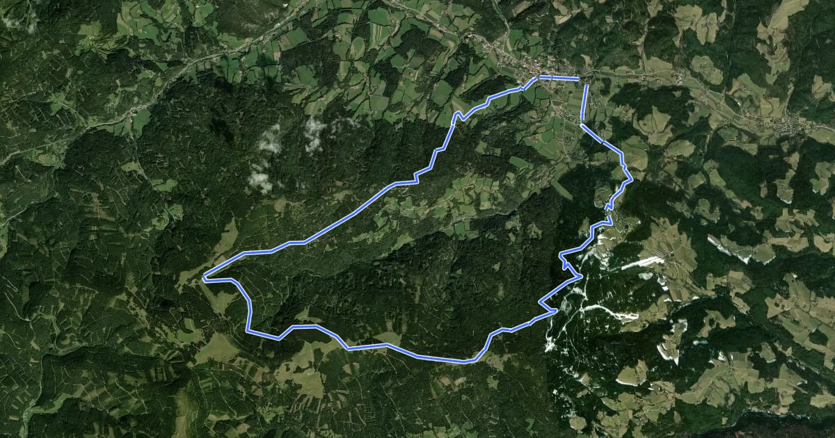 Маршрут Hochwechsel Wanderweg (Kirchberg a.W. - Steyersberger Schwaig на спутниковом снимке