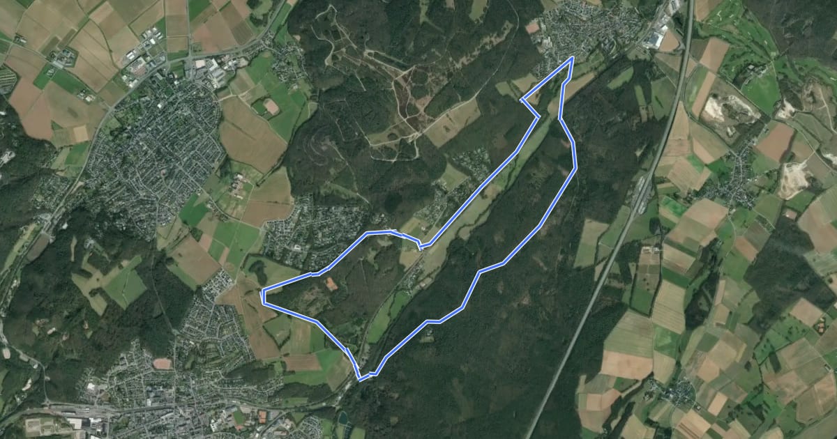 Маршрут Hochwildpark Rheinland - Route на спутниковом снимке