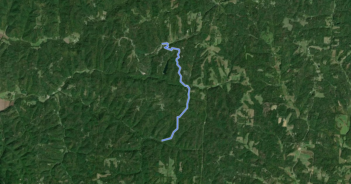 Маршрут Hocking Forest - Buckeye Bypass на спутниковом снимке