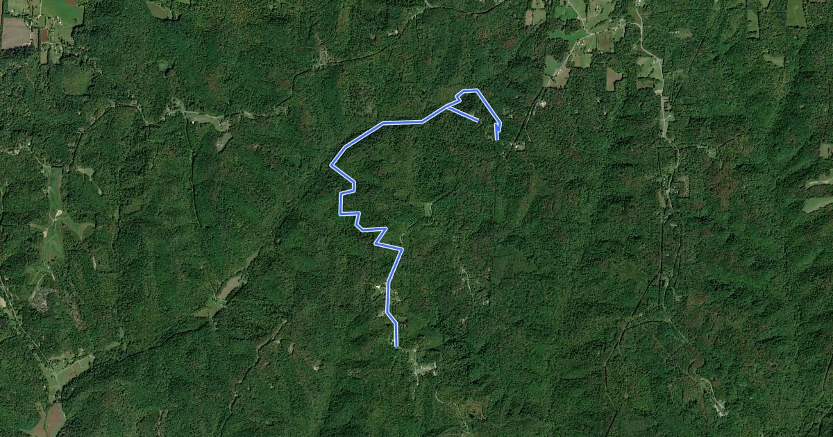 Маршрут Hocking Forest - Red Trail на спутниковом снимке