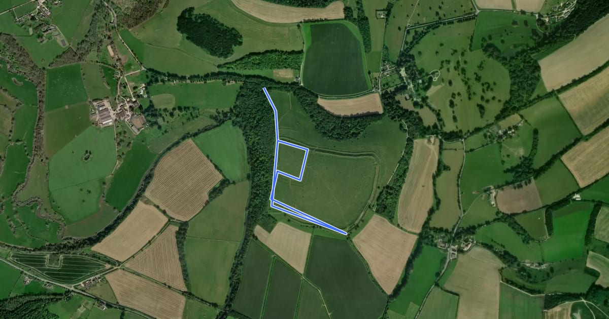 Маршрут Hod Hill butterfly walk, Hod Hill на спутниковом снимке