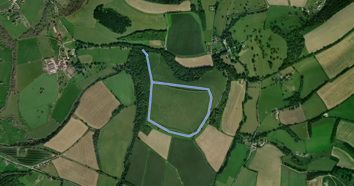 Маршрут Hod Hill circular walk, Hod Hill на спутниковом снимке