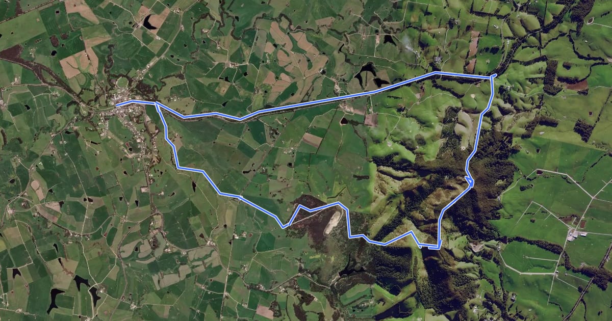 Маршрут Hoddle Mountain Trail на спутниковом снимке