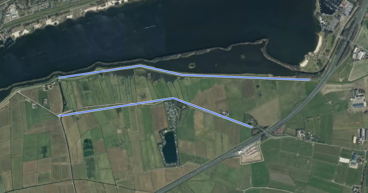 Маршрут Hoeverveldpad routeverlenger на спутниковом снимке