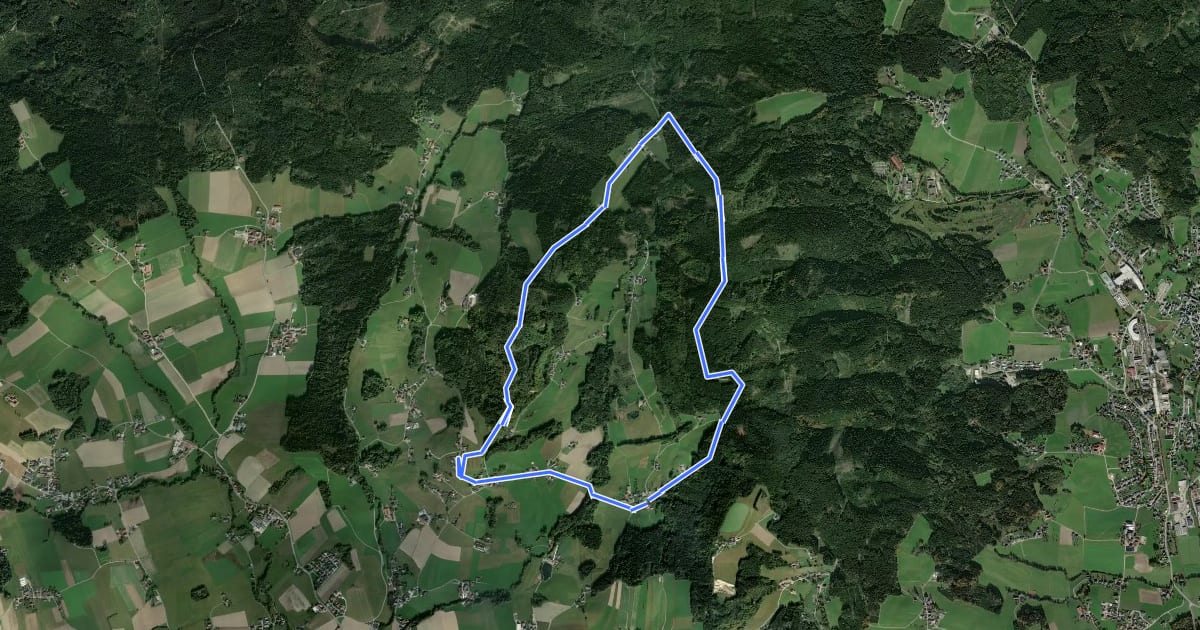 Маршрут Hofberg-Göblberg Wanderweg на спутниковом снимке
