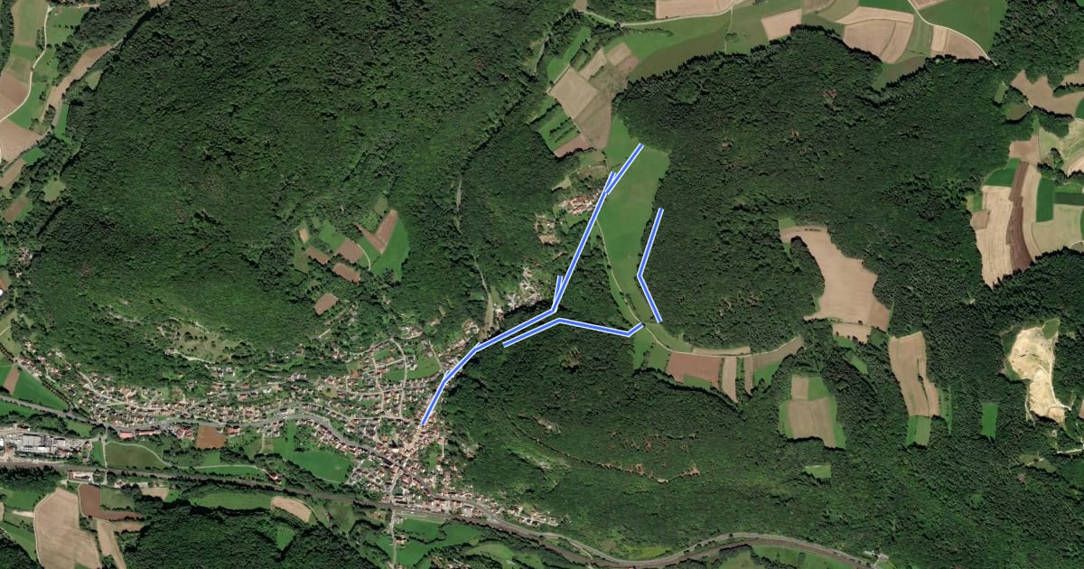 Маршрут Hofberg Panorama Rundweg "H" на спутниковом снимке