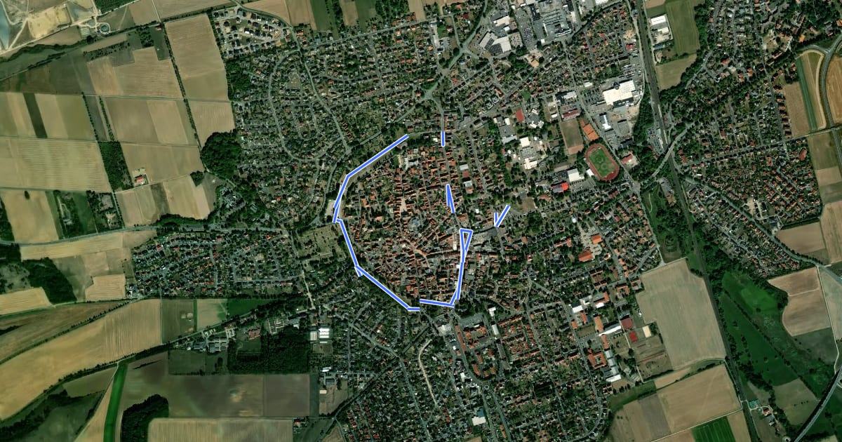 Маршрут Hofgeismar, H1 на спутниковом снимке