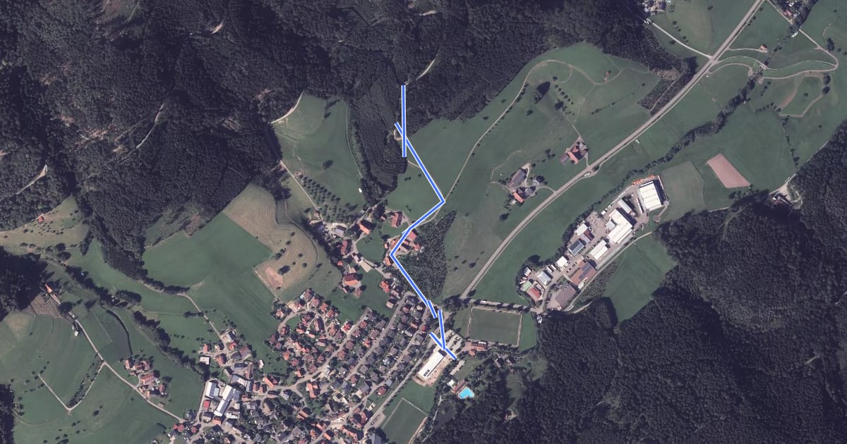 Маршрут Hofstetten Schwimmbadbrücke - Prechtle Mittelweiler на спутниковом снимке