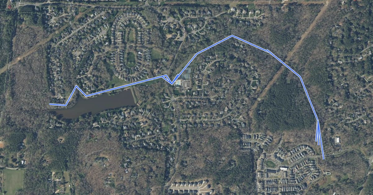 Маршрут Hogan Lake Trail на спутниковом снимке