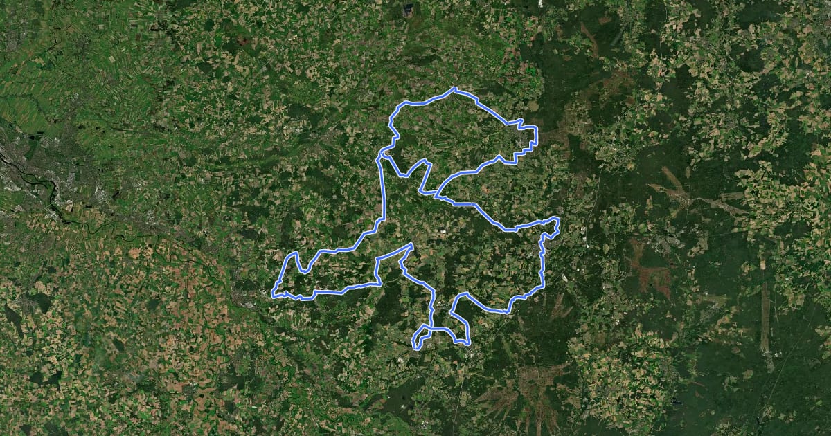 Маршрут Hohe-Heide-Radweg на спутниковом снимке