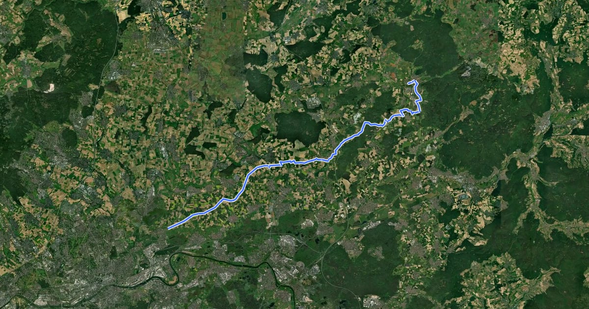 Маршрут Hohe Straße на спутниковом снимке