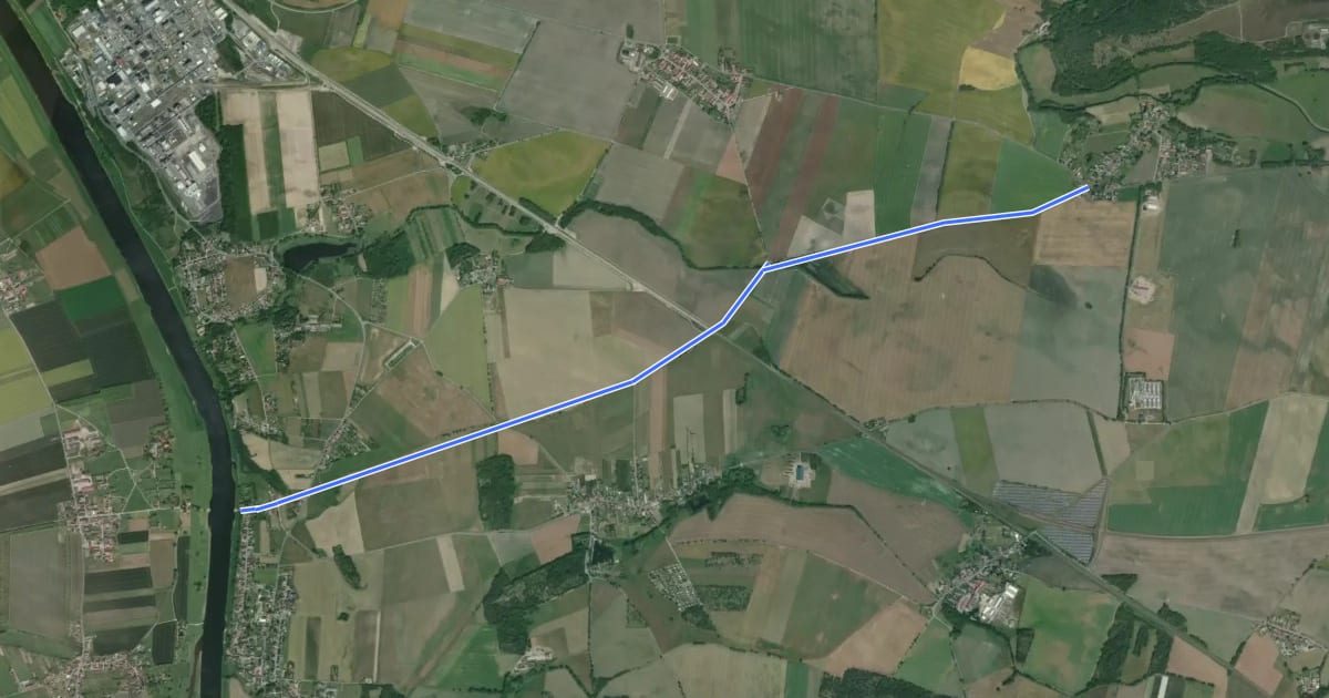 Маршрут Hohe Straße на спутниковом снимке
