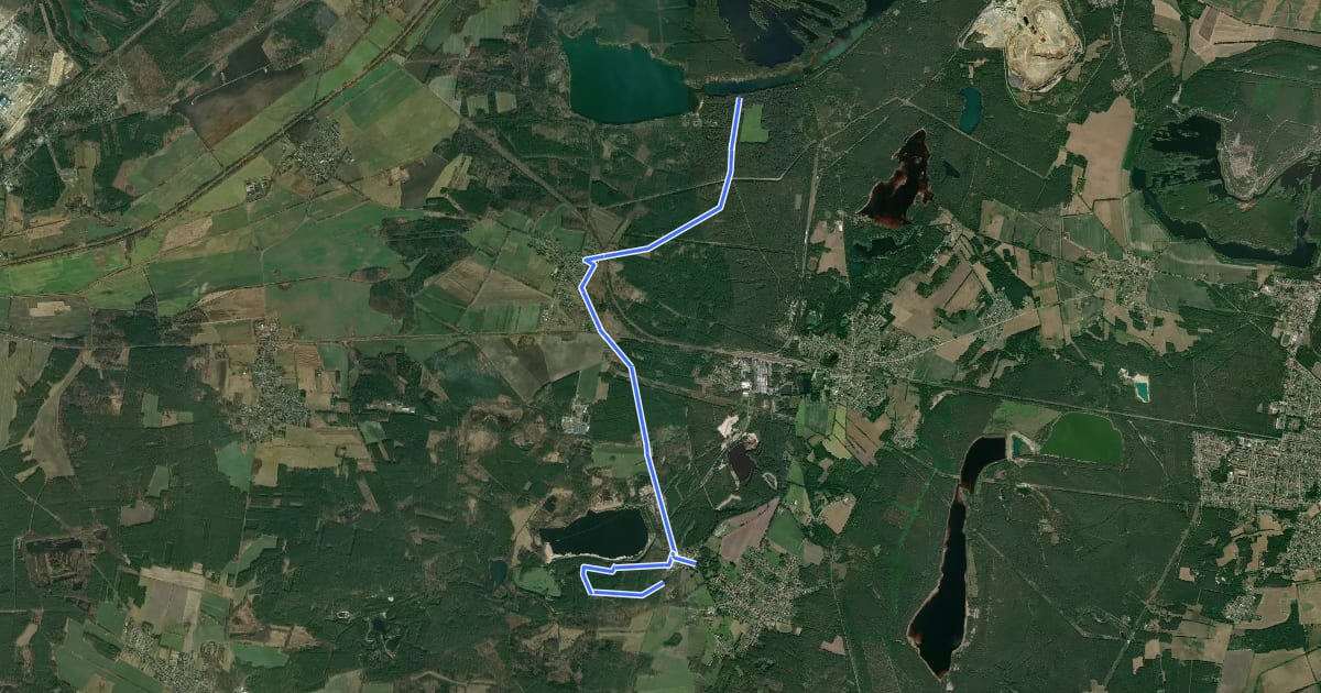 Маршрут Hohenbocka - Senftenberger See на спутниковом снимке