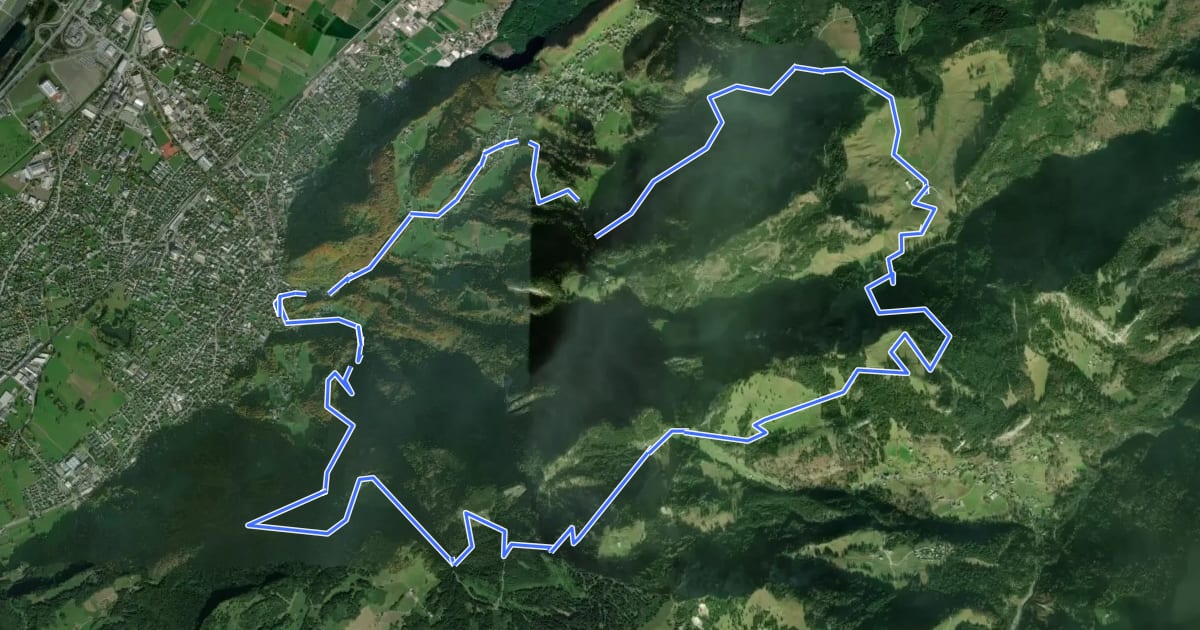 Маршрут Hohenems-Schuttannen-Fluehreck-Gsohlalpe-Hohenems на спутниковом снимке