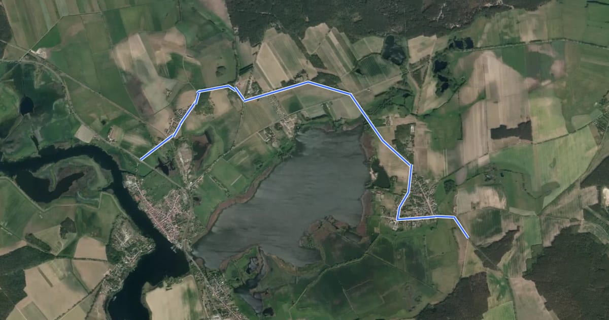 Маршрут Hohenferchesar (77) -Pritzerbe Nord (79) на спутниковом снимке