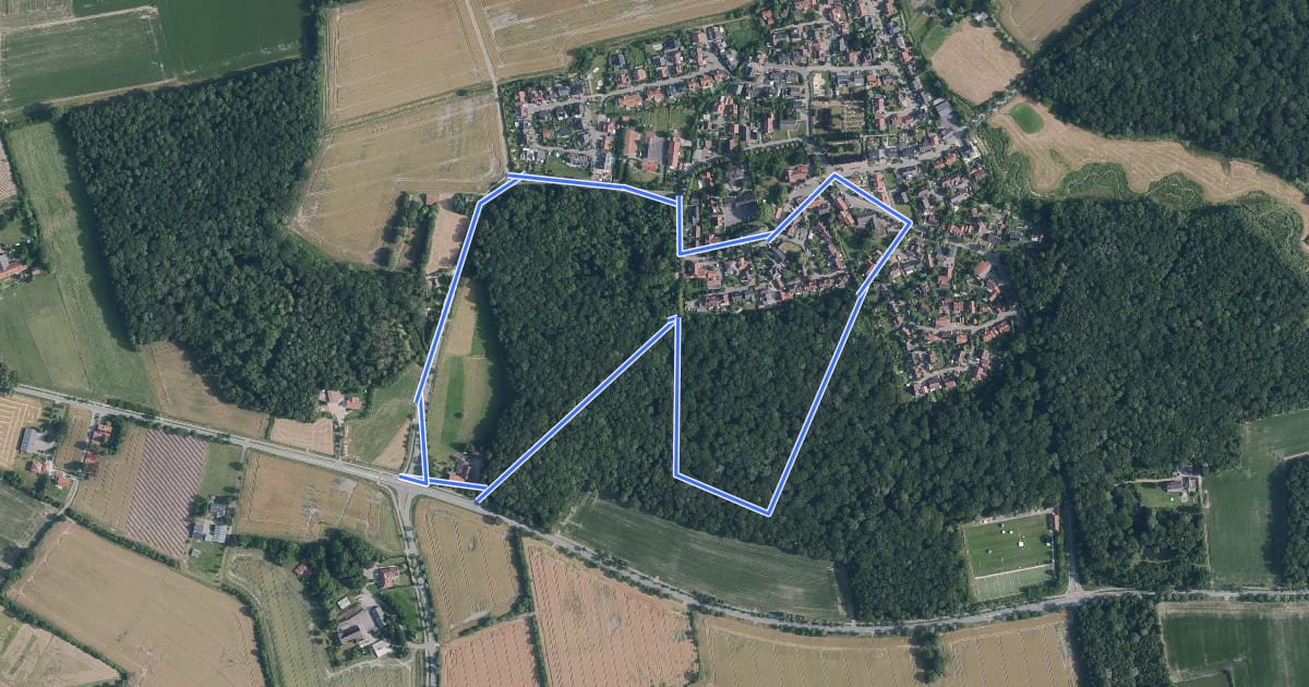 Маршрут Hohenholte Rundweg H2 на спутниковом снимке