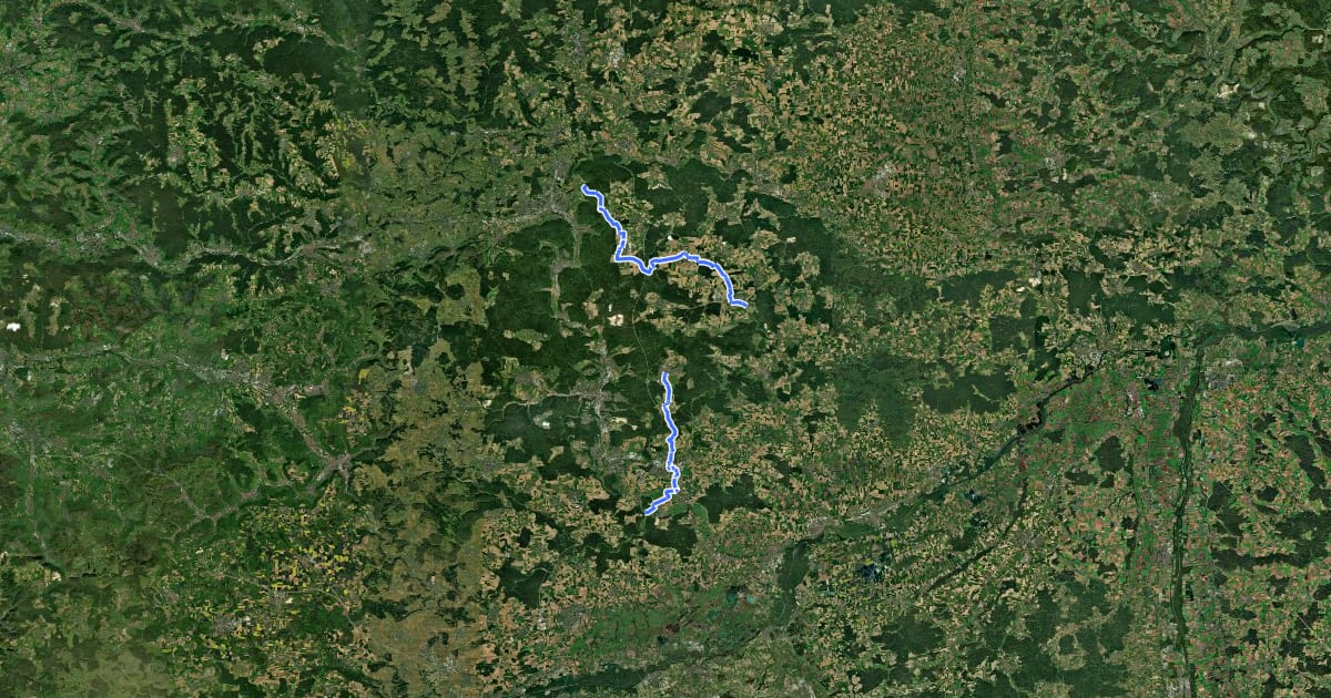 Маршрут Hohenlohe-Ostalb-Weg Härtfeld-Schleife на спутниковом снимке
