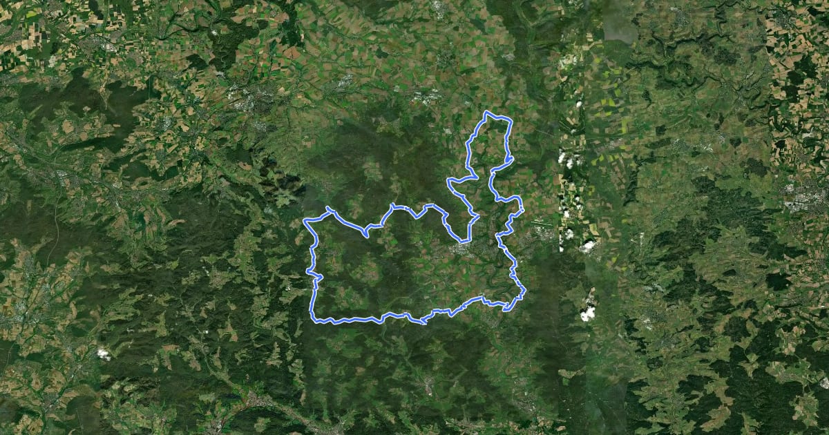 Маршрут Hohenloher Landheg Tour на спутниковом снимке