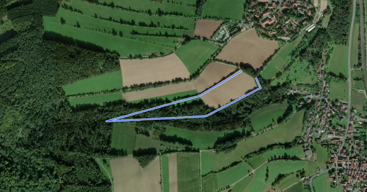 Маршрут Hohenrother Waldpfad на спутниковом снимке