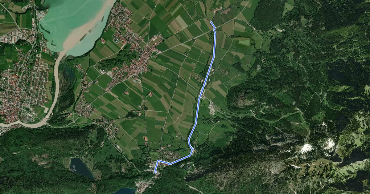 Маршрут Hohenschwangau - Mühlberg на спутниковом снимке