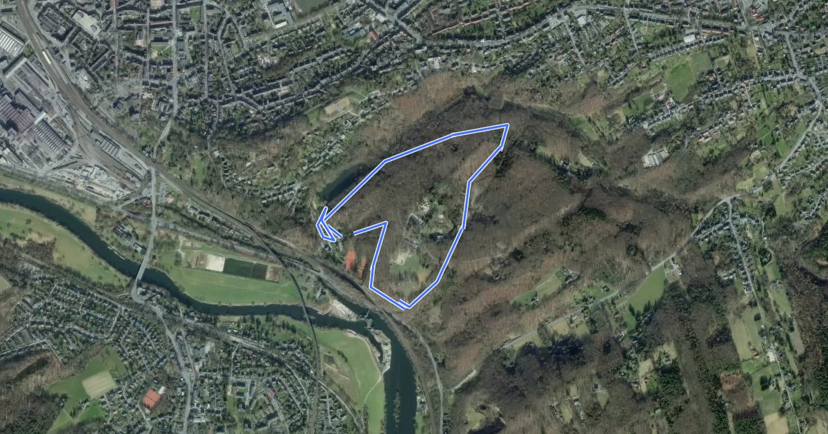 Маршрут Hohenstein Rundweg H2 на спутниковом снимке