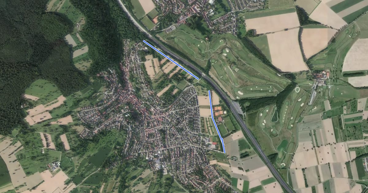 Маршрут Hohenwettersbacher Straße - Grünwettersbach Tannweg на спутниковом снимке