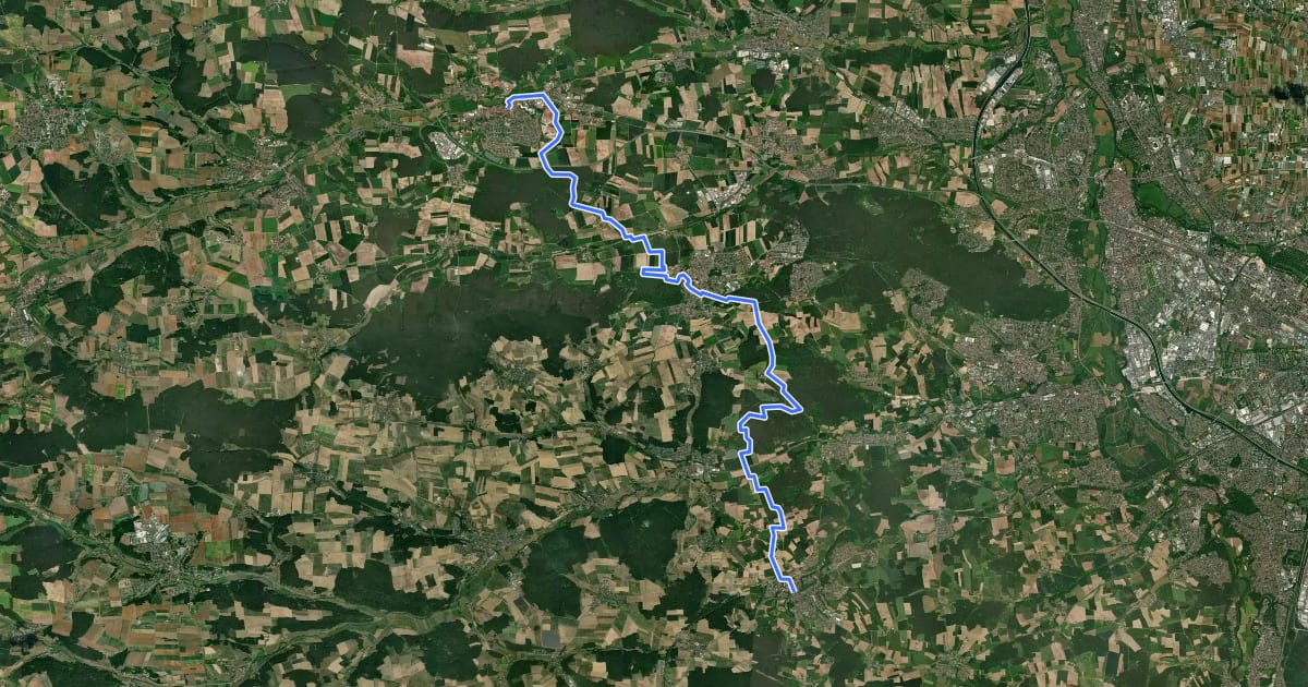 Маршрут Hohenzollern-Wanderweg на спутниковом снимке