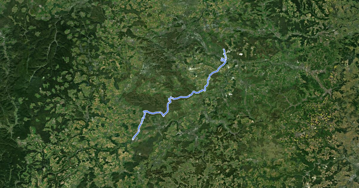 Маршрут Hohenzollern-Weg Abschnitt Esslingen-Rottenburg на спутниковом снимке