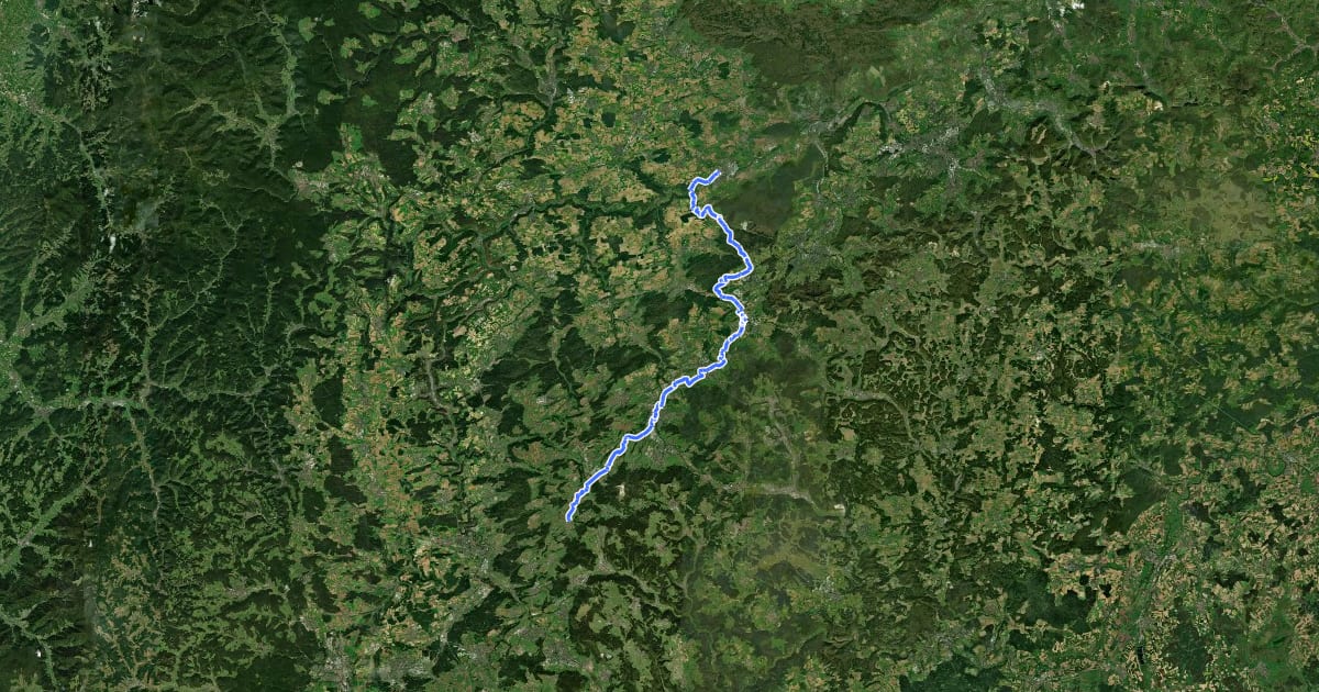 Маршрут Hohenzollern-Weg Abschnitt Tuttlingen-Rottenburg на спутниковом снимке