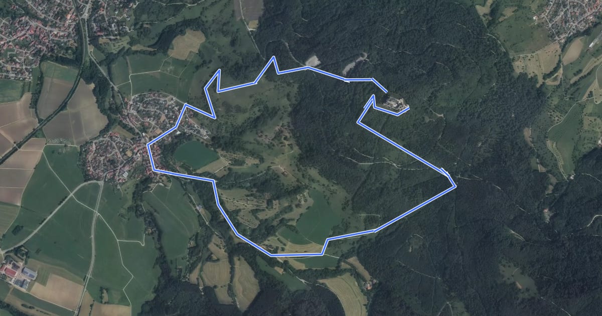 Маршрут Hohenzollernrunde на спутниковом снимке