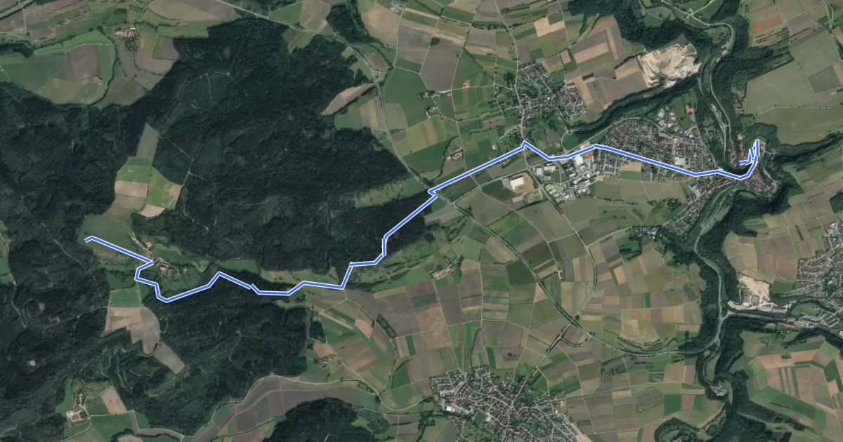 Маршрут Hohenzollernweg - Etappe 1 на спутниковом снимке