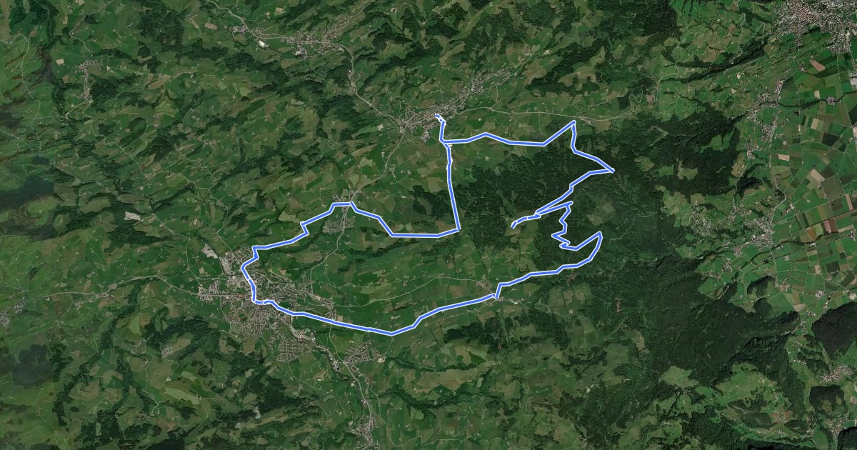 Маршрут Hoher Hirschberg-Route на спутниковом снимке
