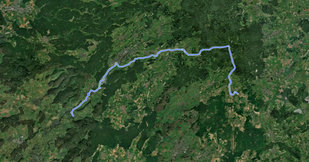 Маршрут Hoherodskopfsteig на спутниковом снимке
