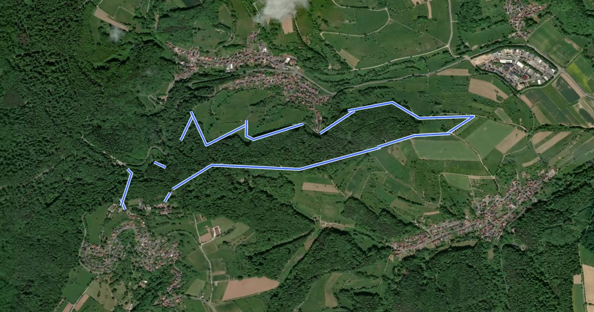 Маршрут Hohl-Rundwanderweg Pilz на спутниковом снимке