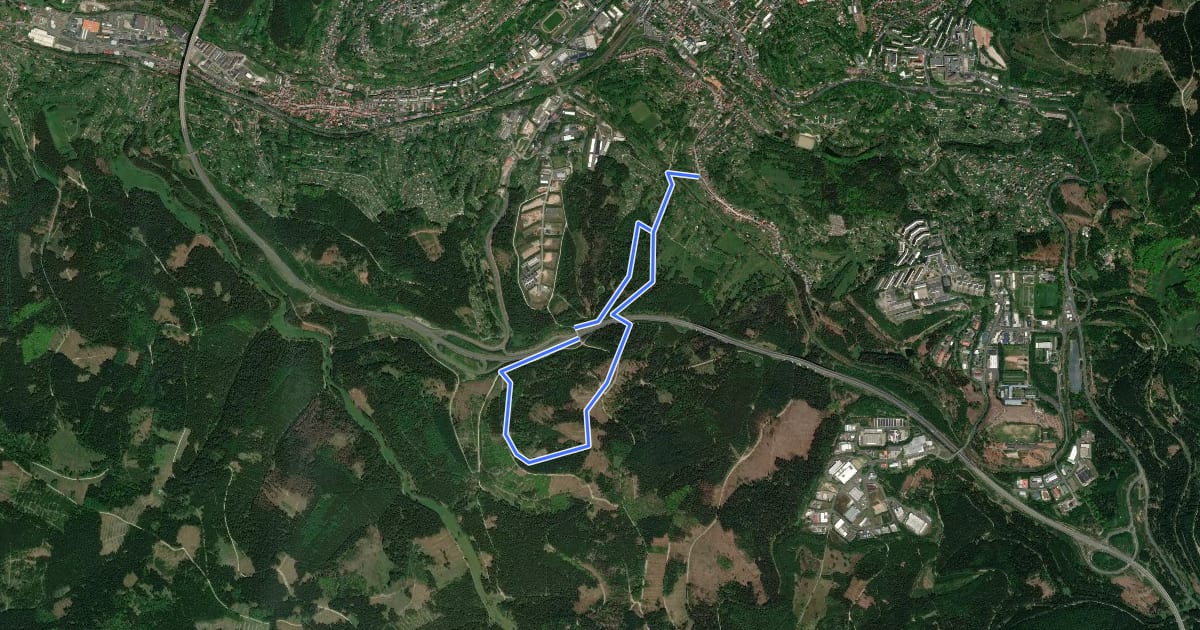 Маршрут Hohlweg-Neundorf-Steinsburg на спутниковом снимке